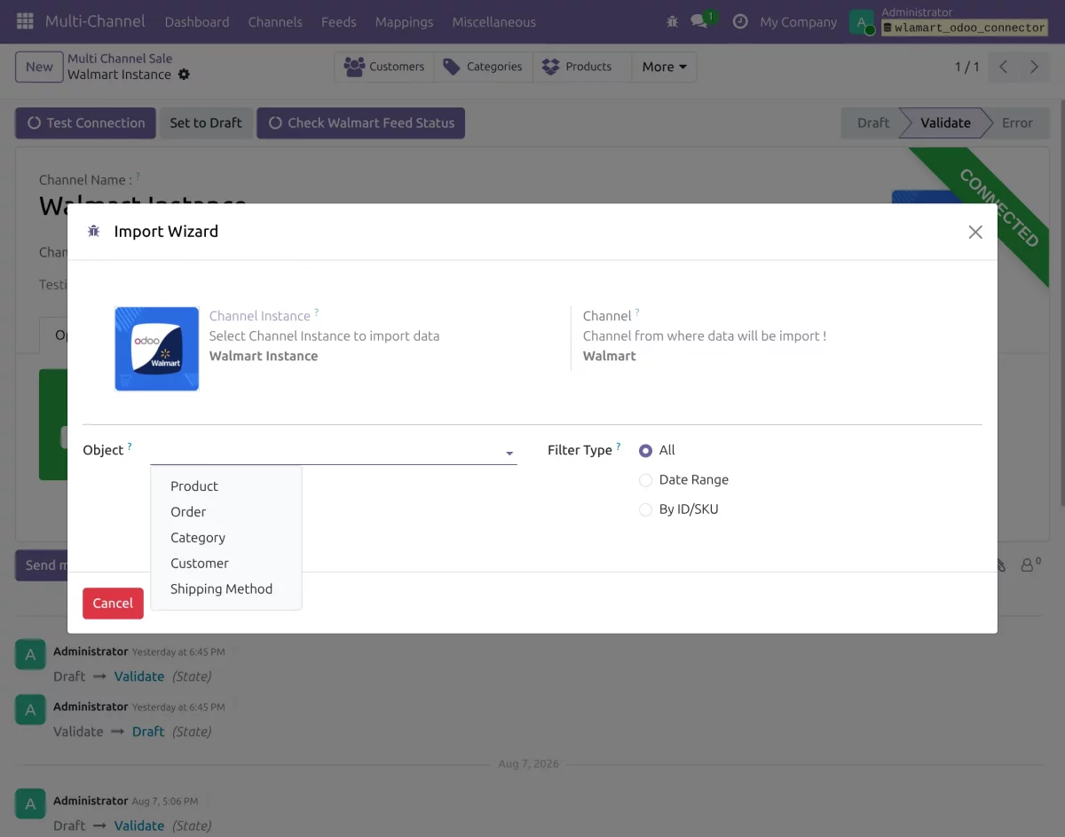 Import walmart data