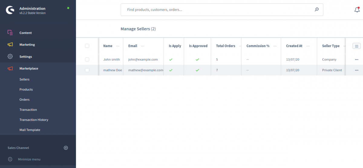 Sellers_Shopware_Administration