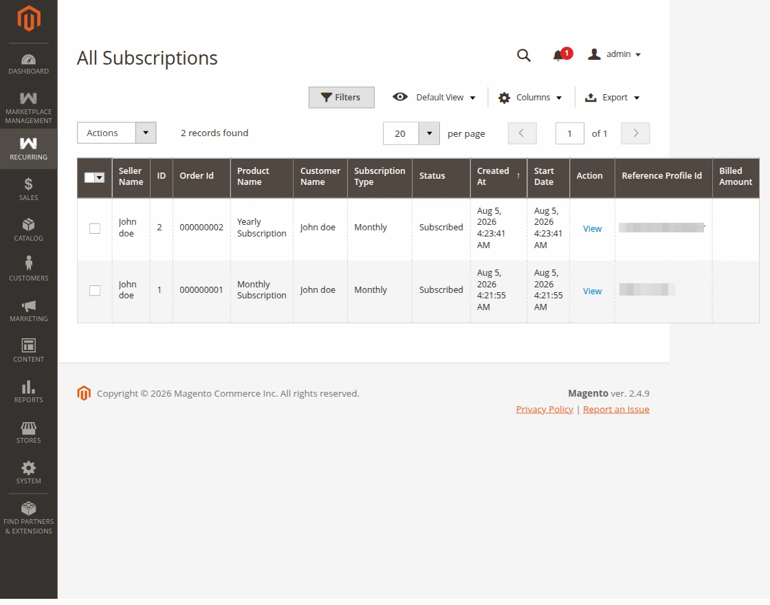 All subscription
