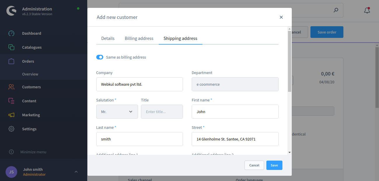 How Can Admin Create An Order in Shopware 6 Backend Panel