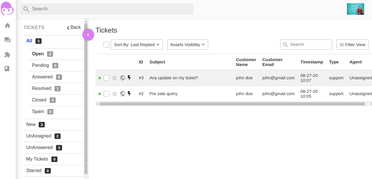 Helpdesk Customer Previous Ticket App | UVdesk Open Source