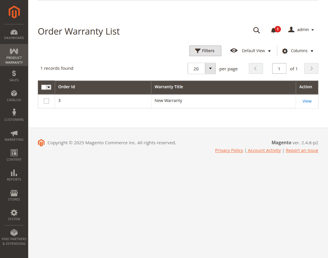webkul-magento-2-order-warranty-list