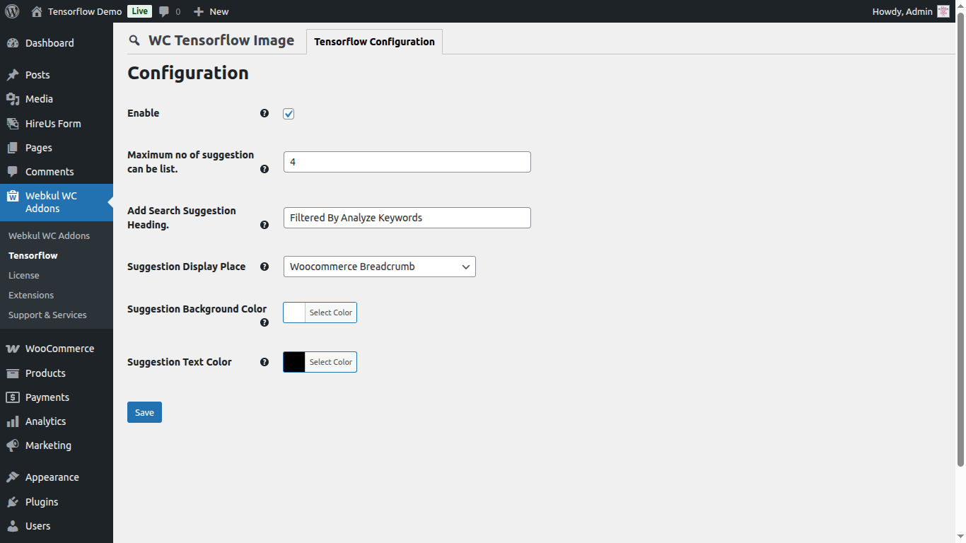 woocommerce-tensorflow-admin-generalsetting