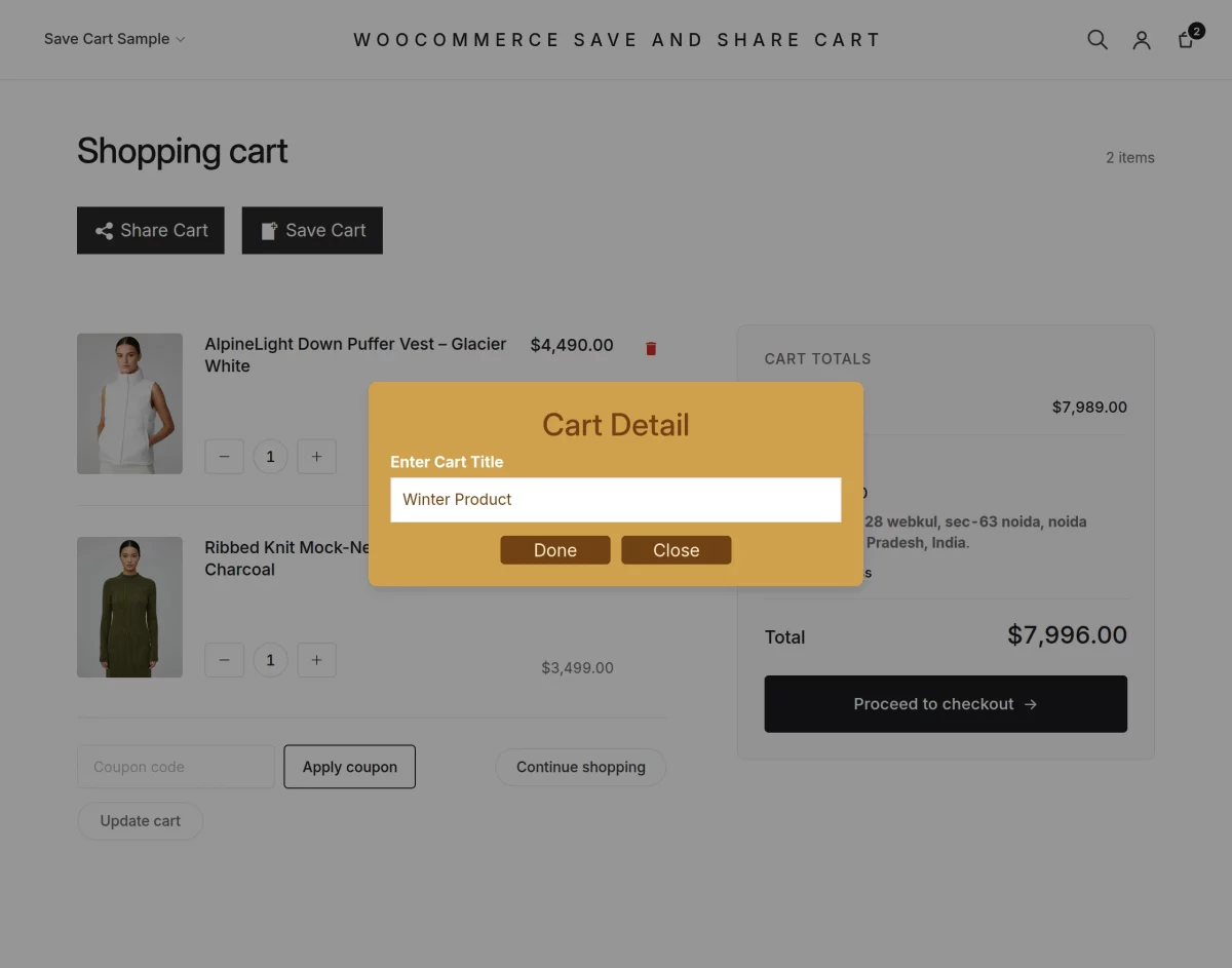 add new cart