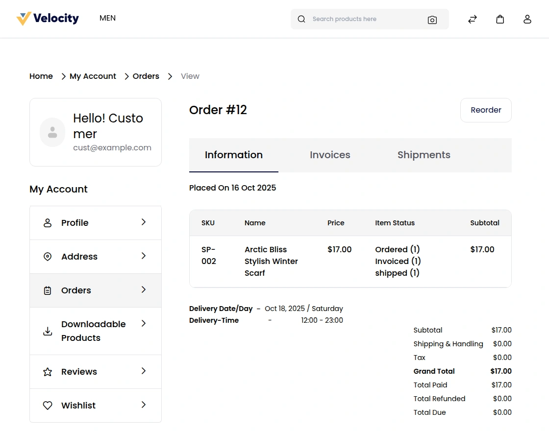 Order-information-at-front-end