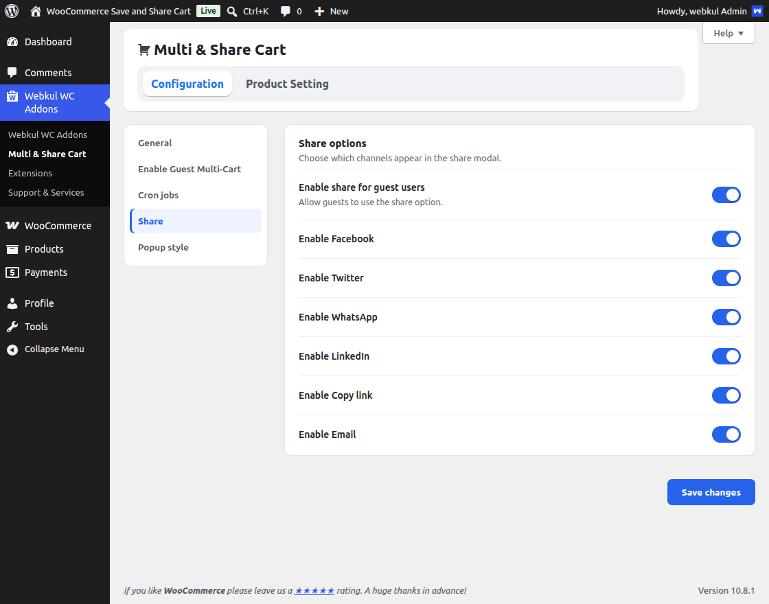share cart