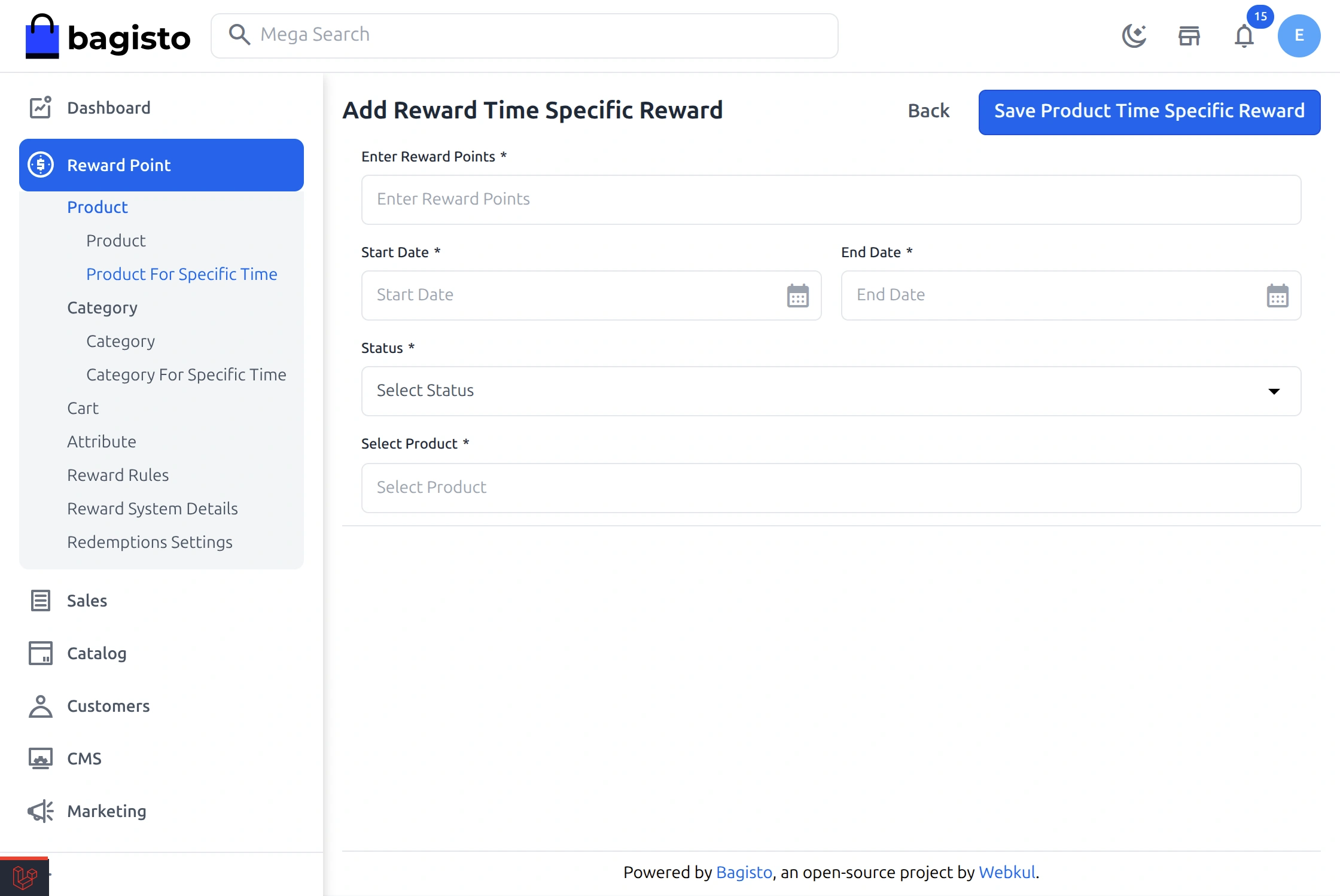 Add product reward for specific time