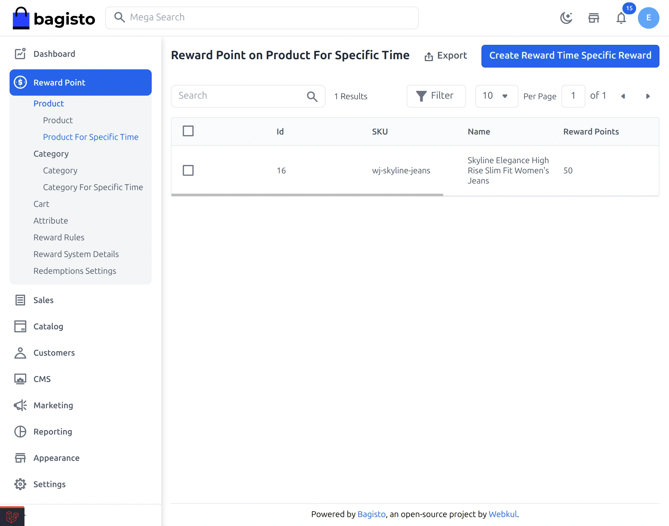 Product Reward for Specific time