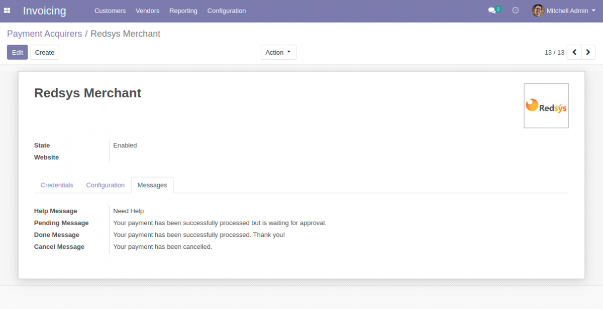 Configuring Redsys Payment In Odoo