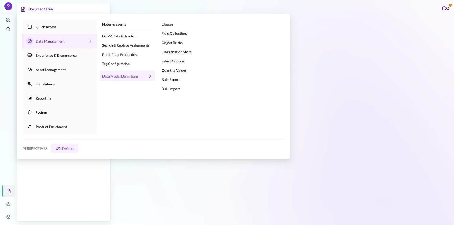pimcore-class-setting-studio-classes-menu