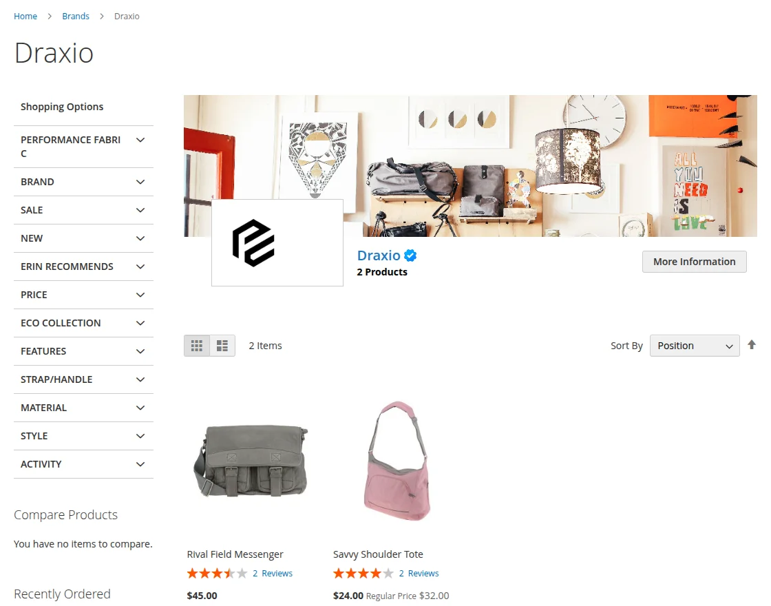 frontend brand shop