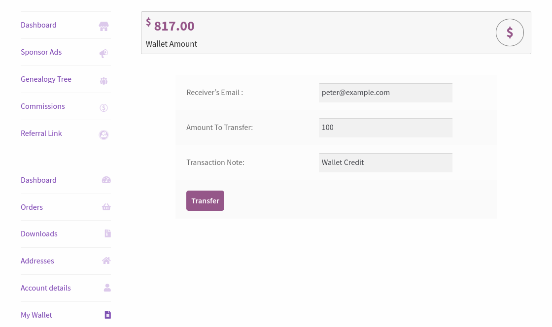 192.168.15.27_demo_woocommerce-binary-multi-level-marketing_my-account_wkwc_wallet_transfer_store-screenshots