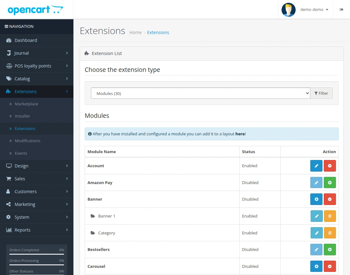 extensions-Customer Cart Screen for Opencart POS