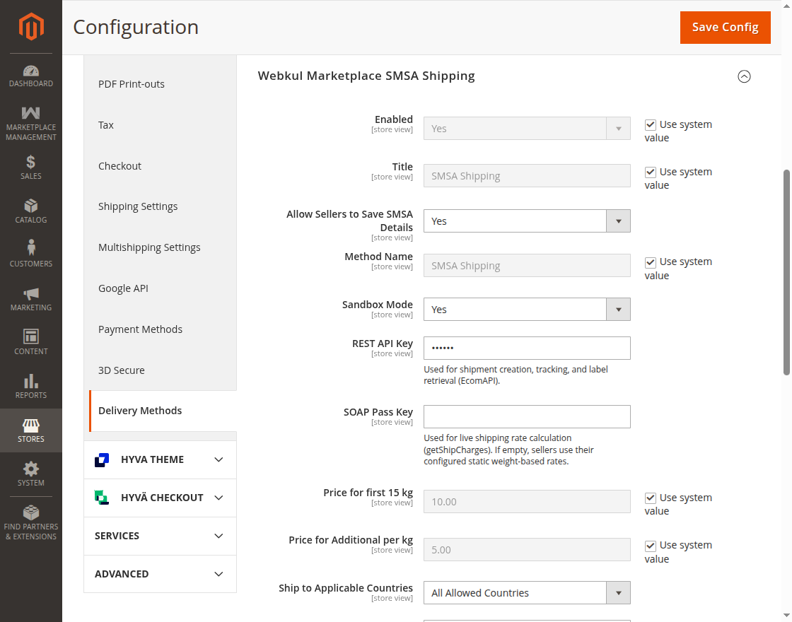 SMSA Shipping for Magento 2 Multi-Vendor