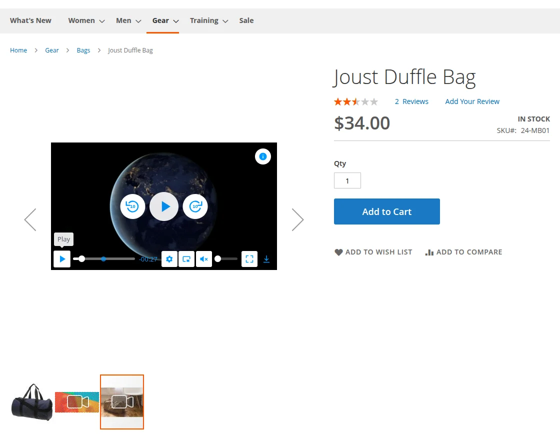 Front view-Product Video for Magento 2