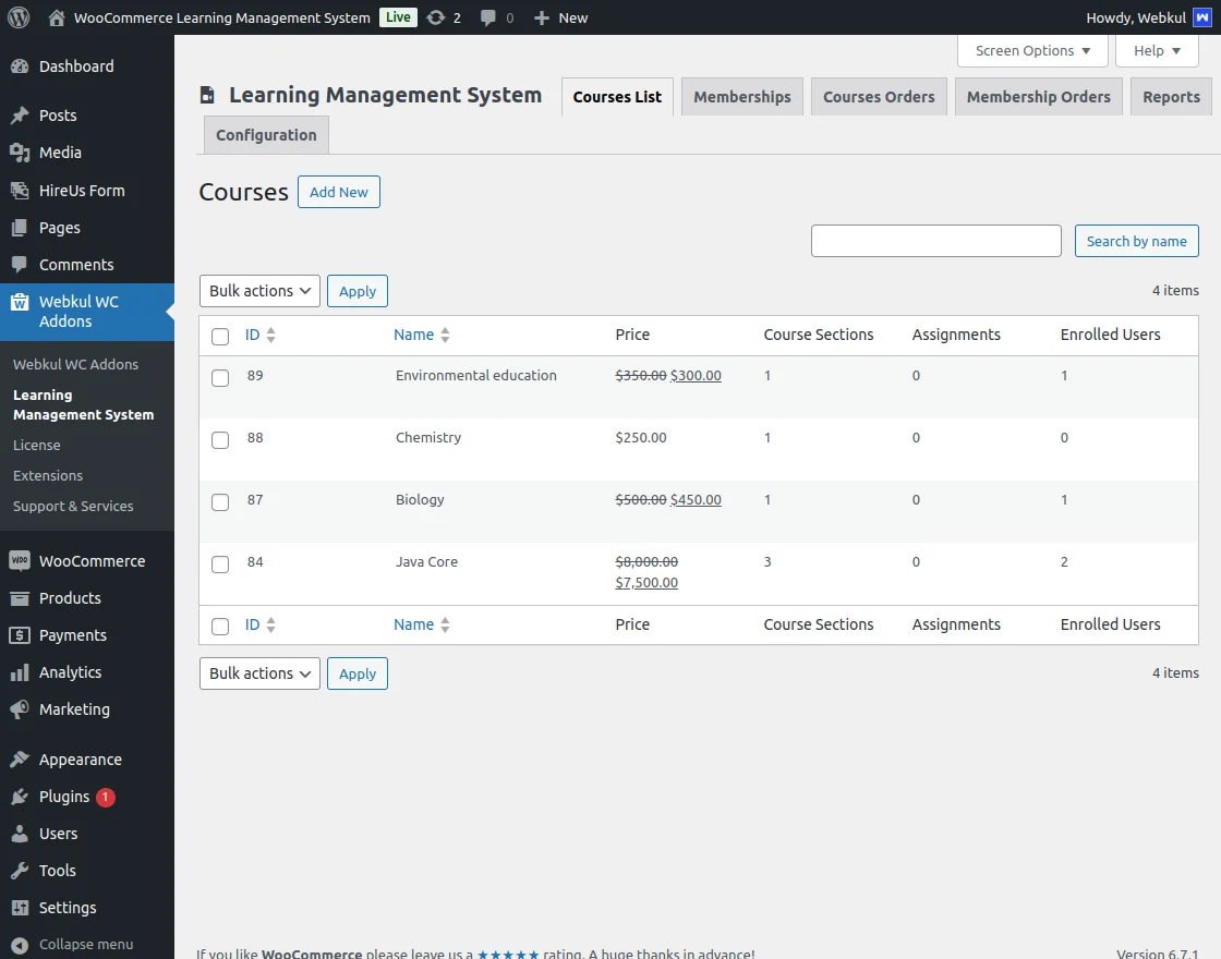 learning management system courses