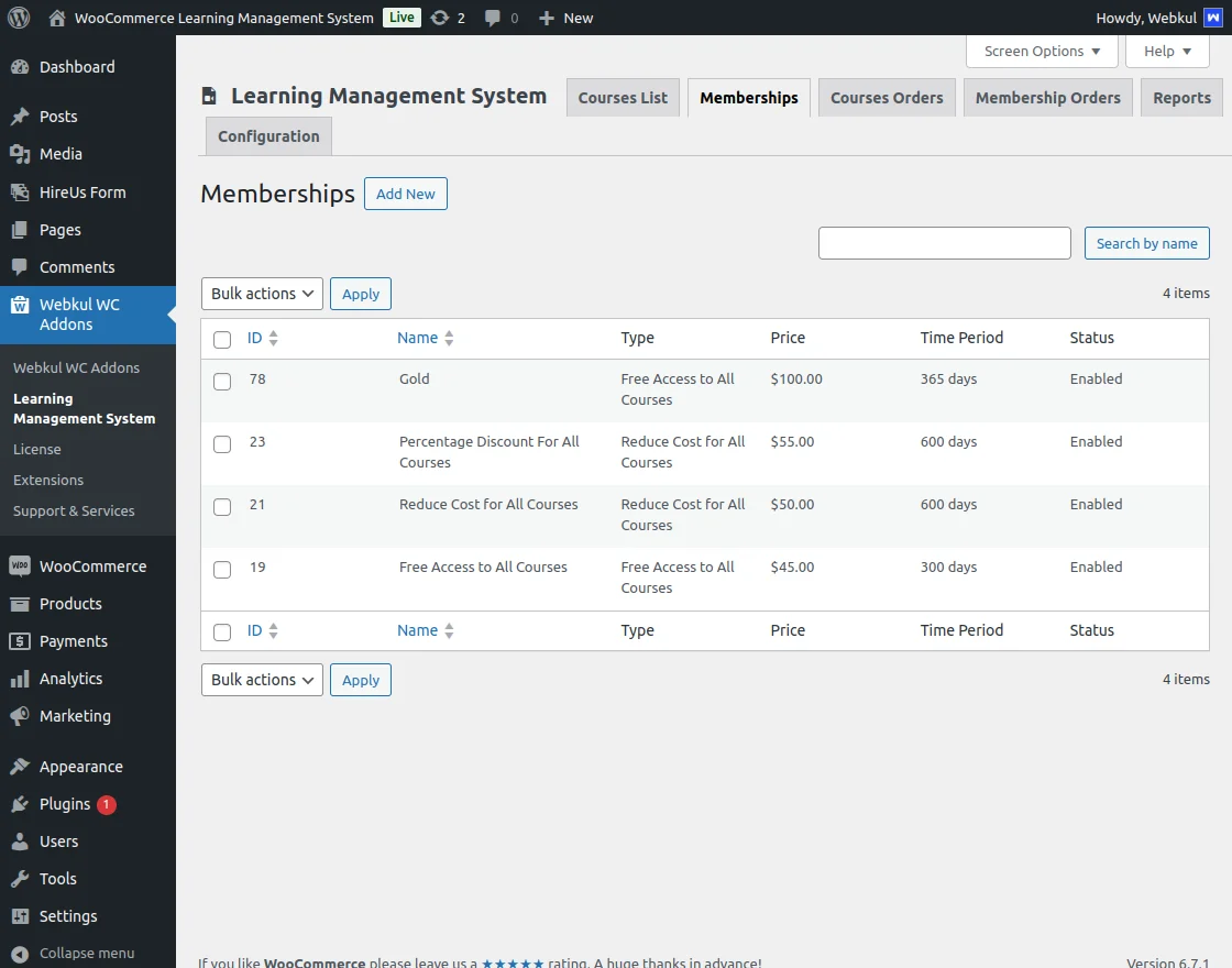 learning management system membership