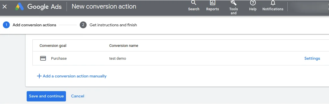 add conversion manually