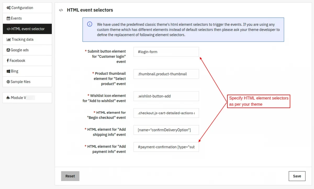 html event selector