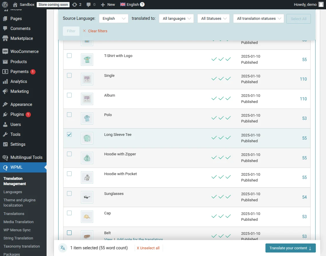 translate your content