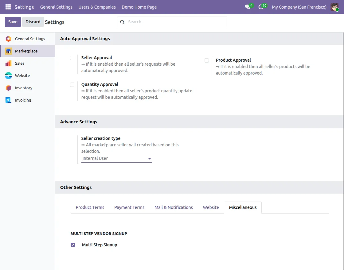 Multi step signup