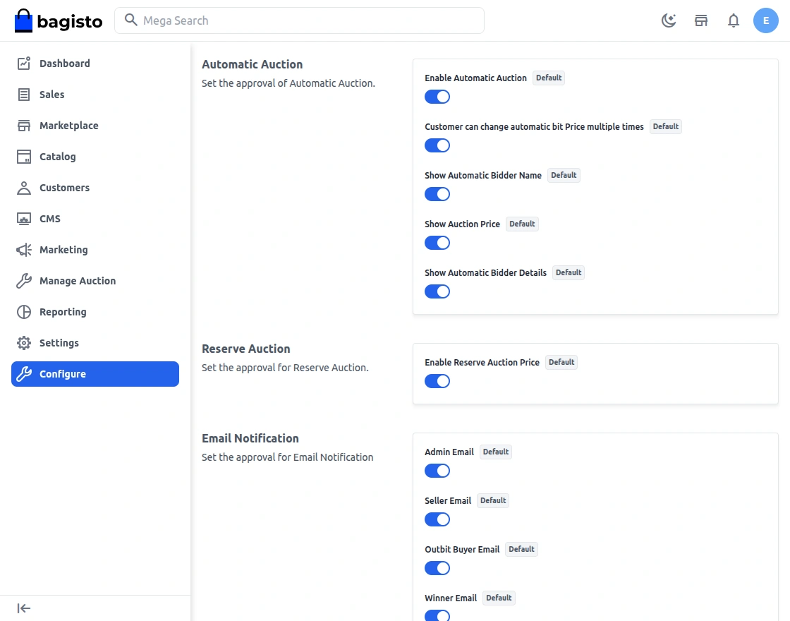 Other config options