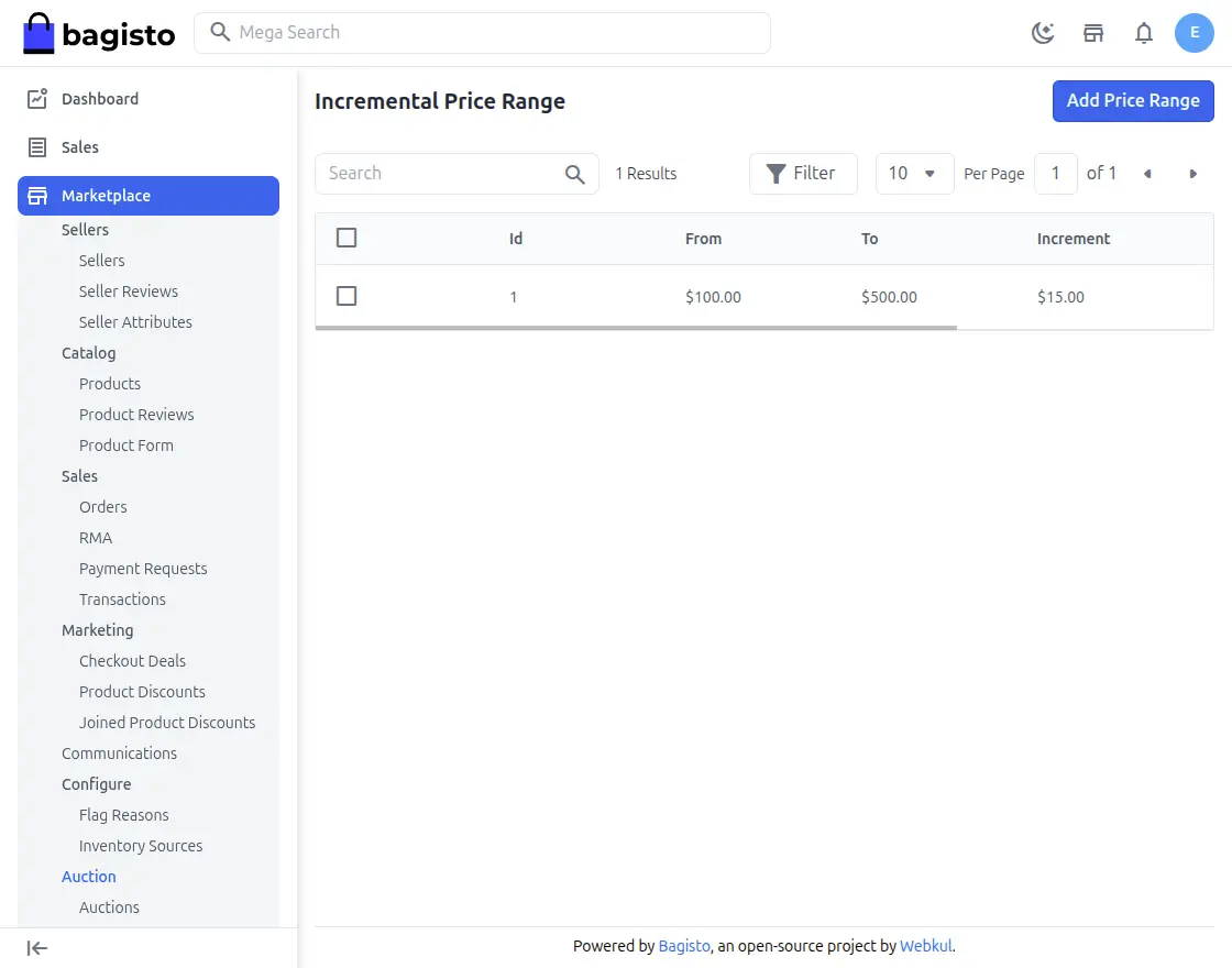 increment-price-range