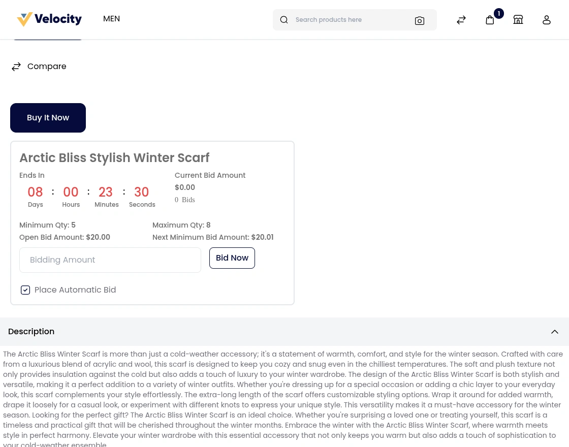 Laravel eCommerce Multi Vendor Auction front view