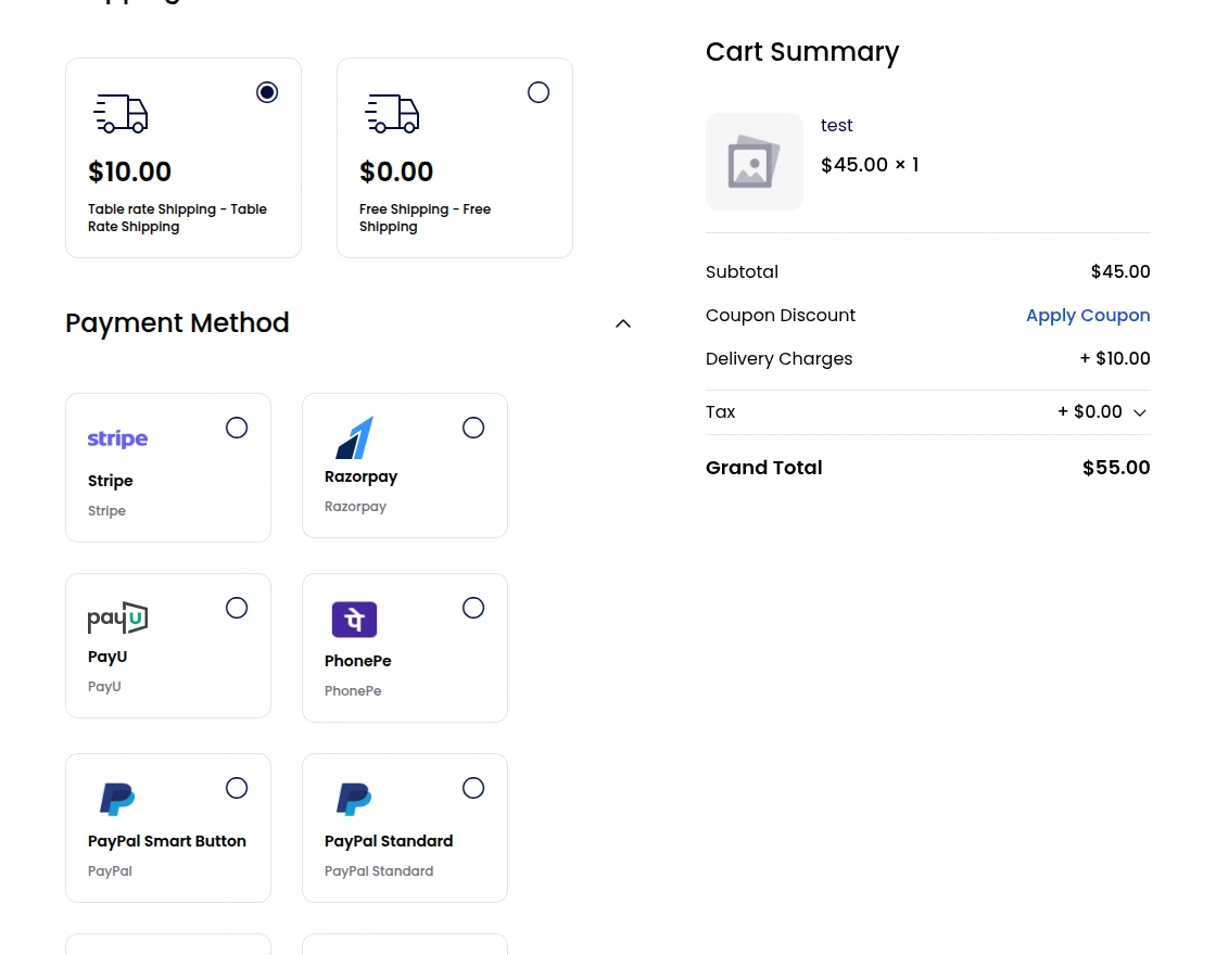 table-rate-checkout