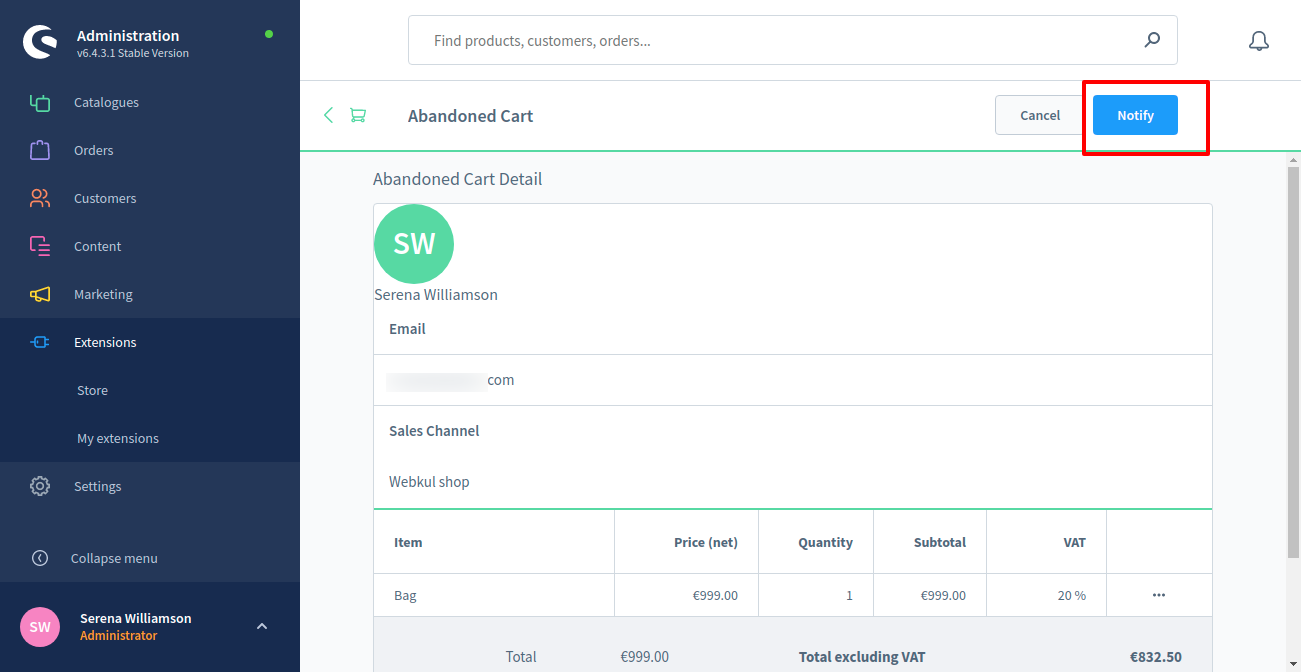 Shopware Abandoned Cart Email | Shopping Cart Recovery
