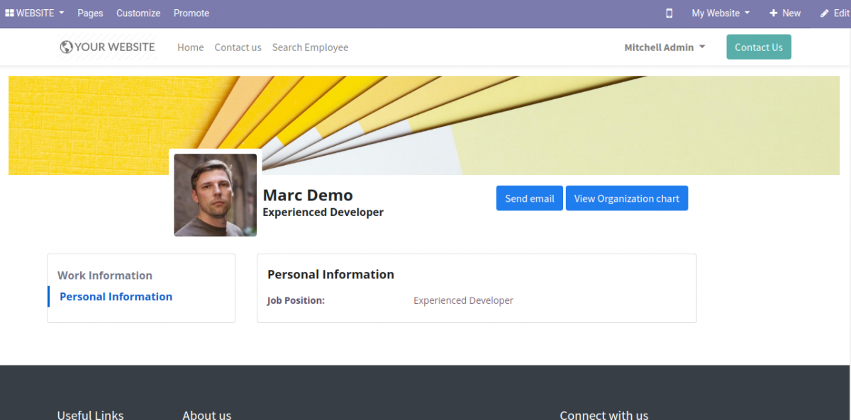 Odoo Employee Profile Page