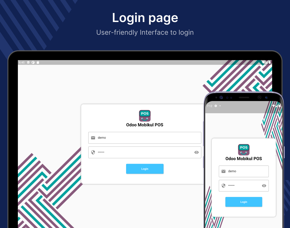 Odoo Mobikul POS Login Page