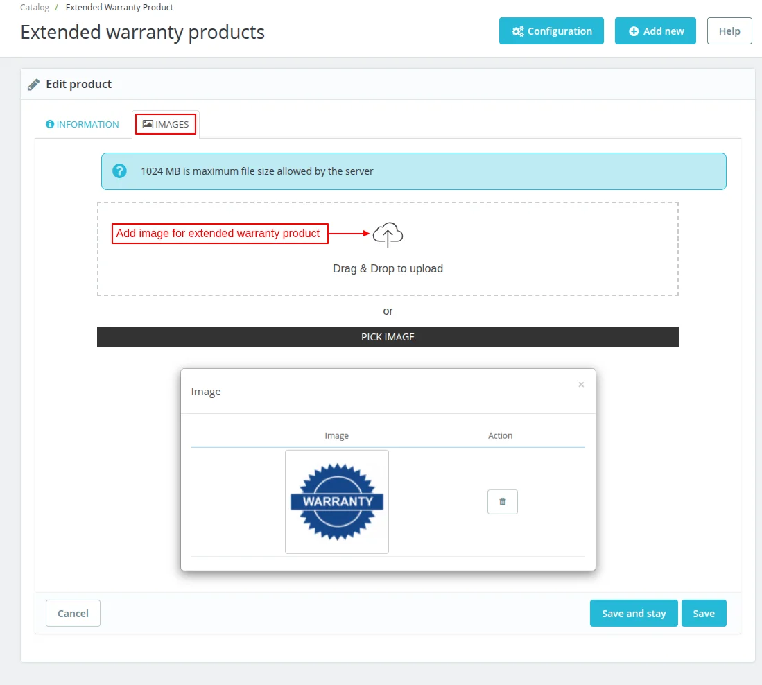 Add image of extended warranty product