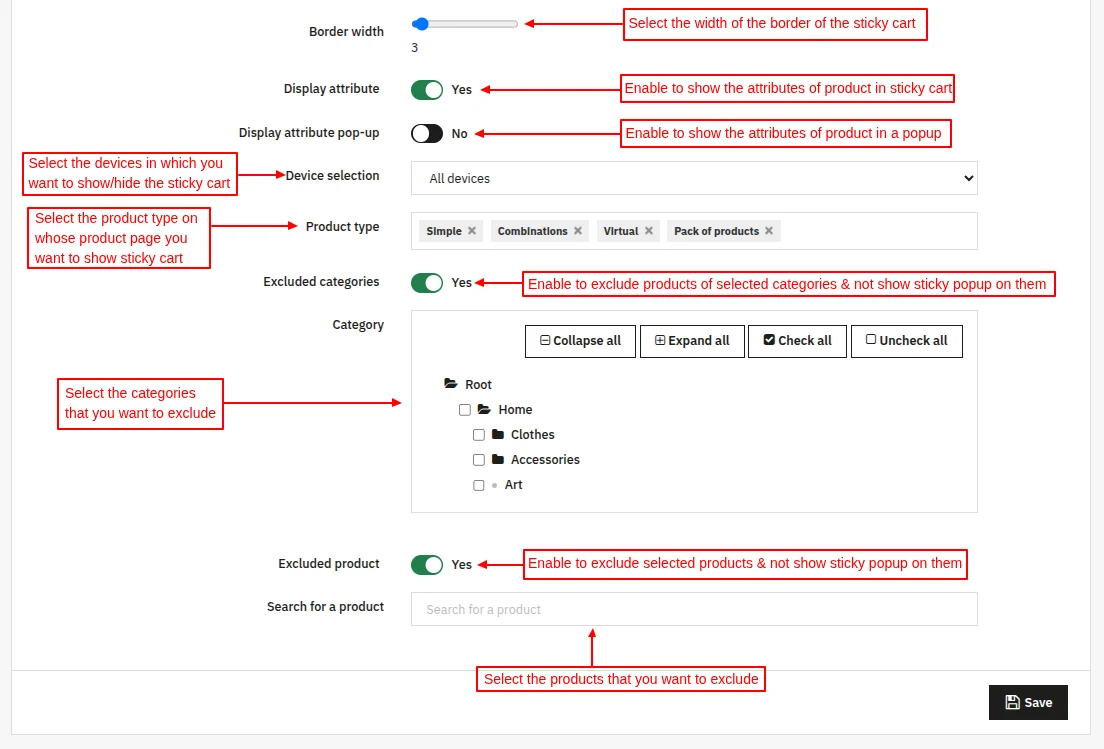 Configure PrestaShop Sticky Cart module