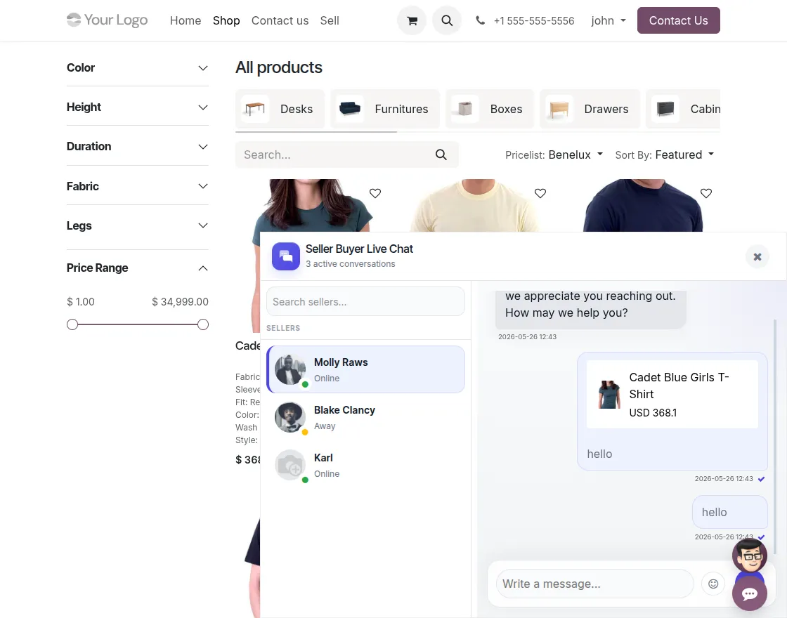 Chat with multiple sellers