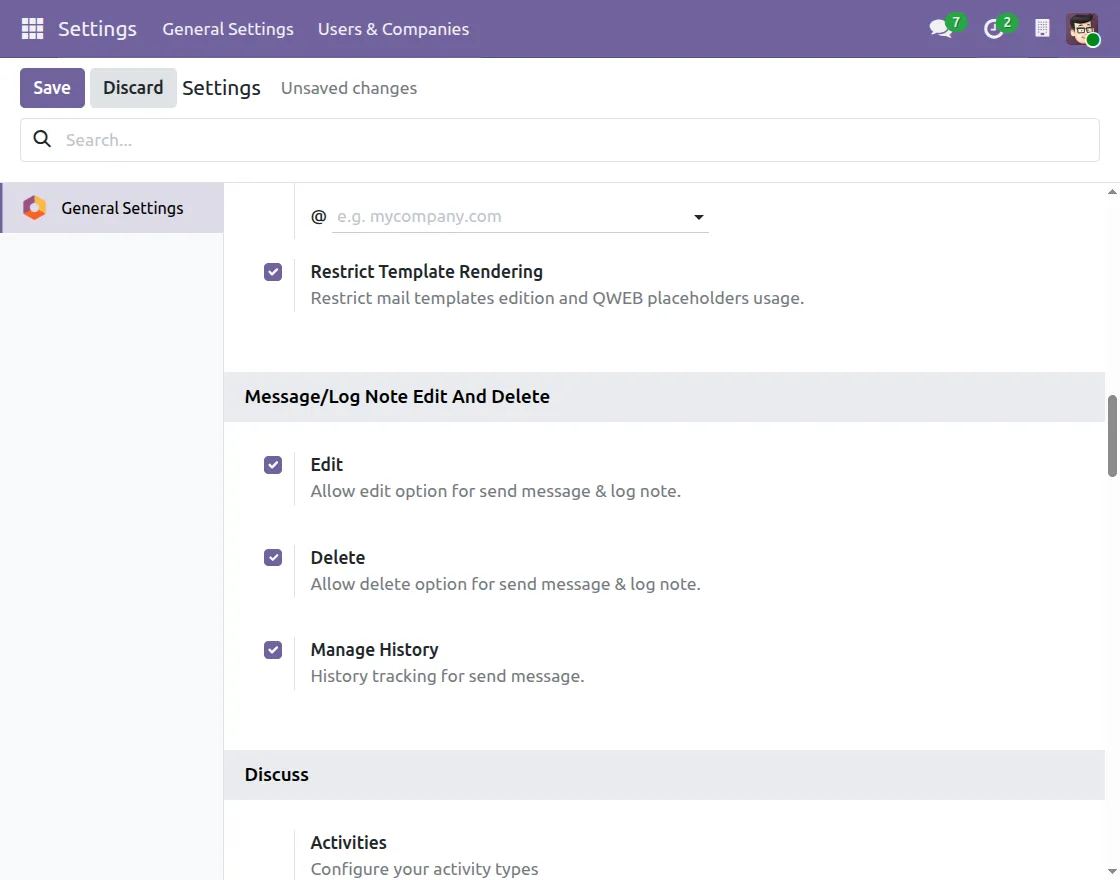 configure module settings