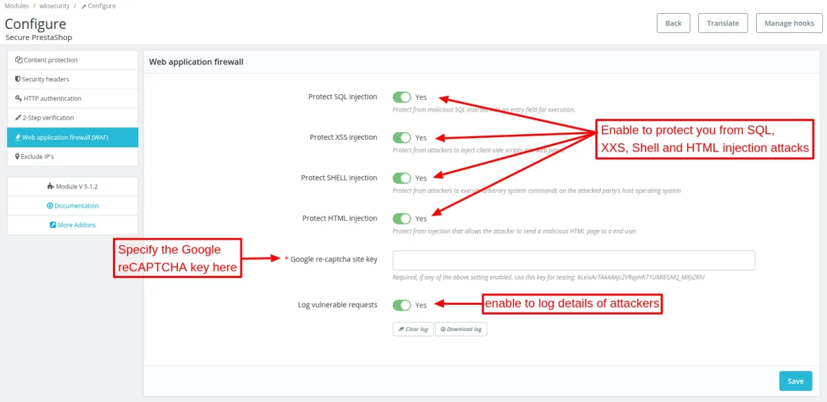 module configuration