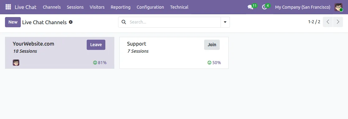 Manage live chat channels