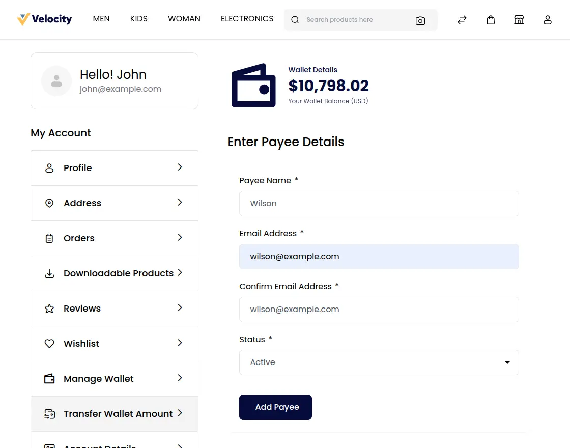 cutsomer-payee-details
