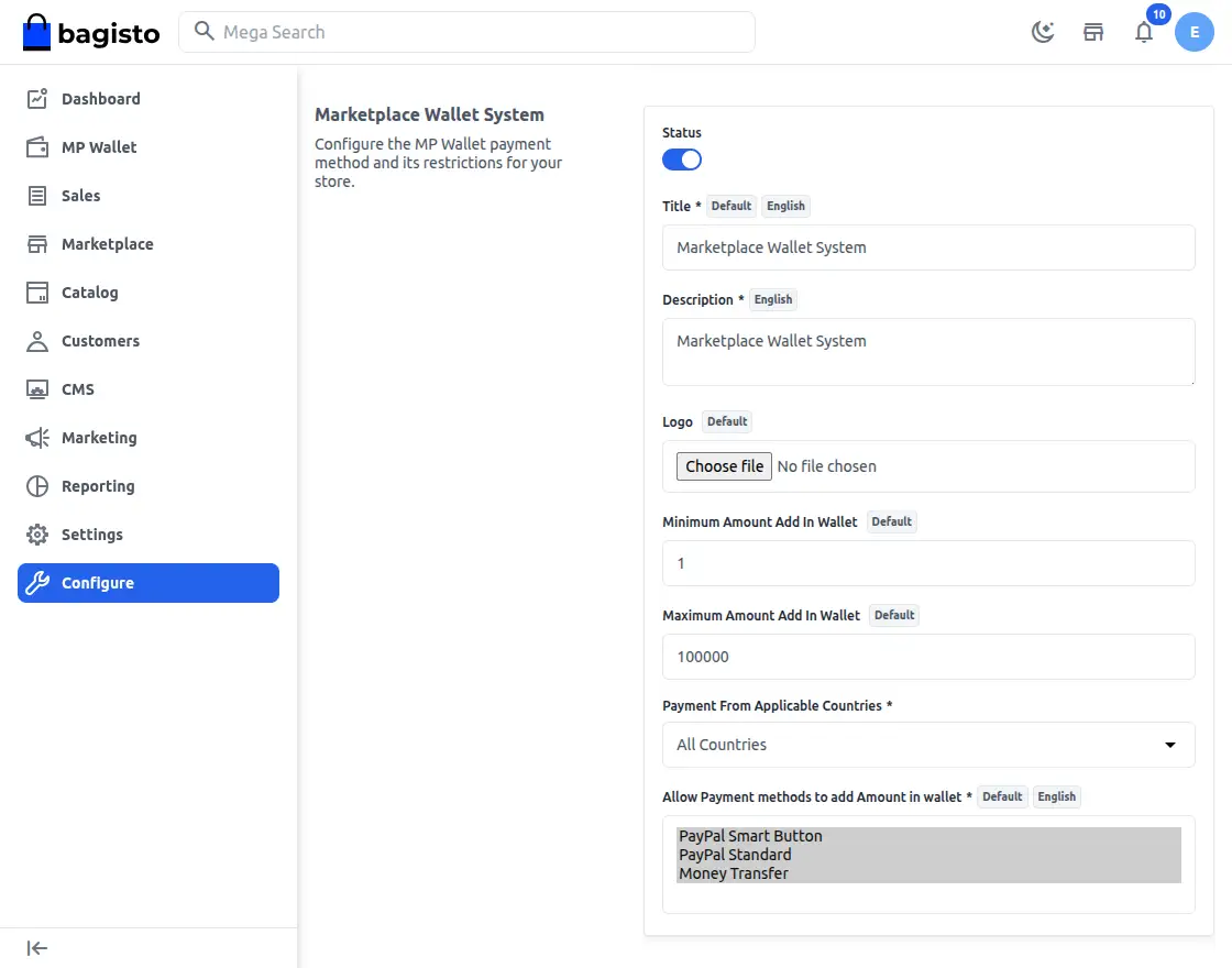 wallet-payment-config