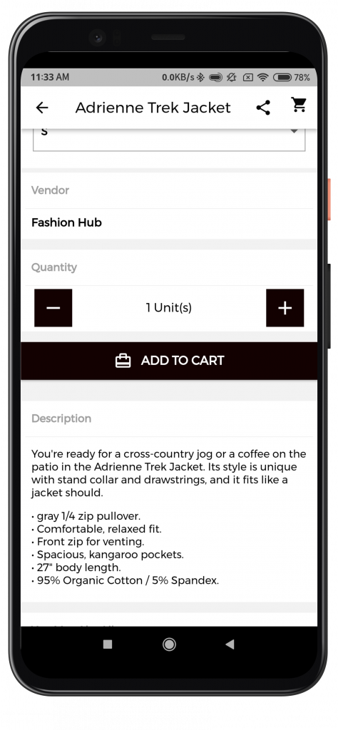 Shopify Marketplace Mobile App Product Categories