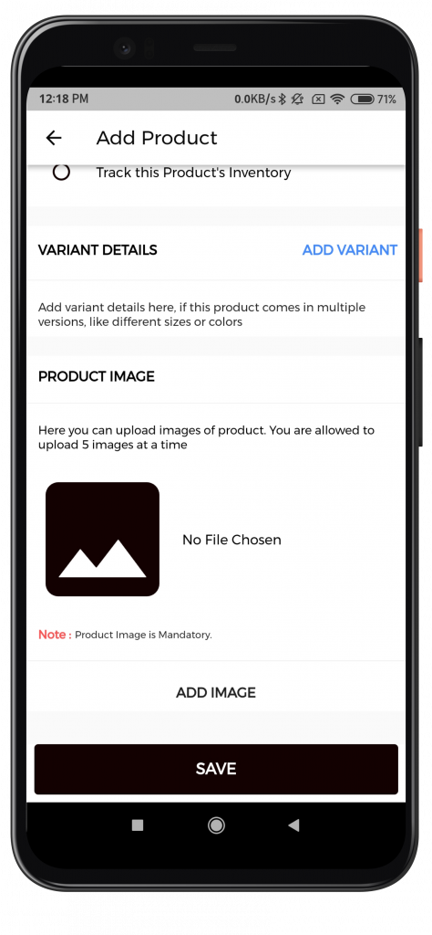 Shopify Marketplace Mobile App new product