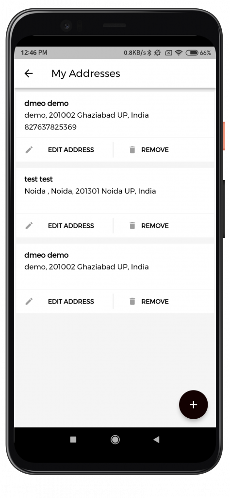 Shopify Marketplace Mobile App  Address