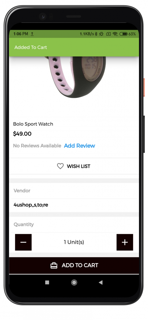 Shopify Marketplace Mobile App Shopping Cart