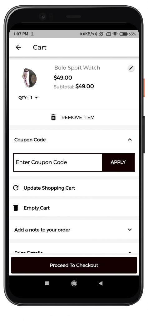 Shopify Marketplace Mobile App Shopping Cart