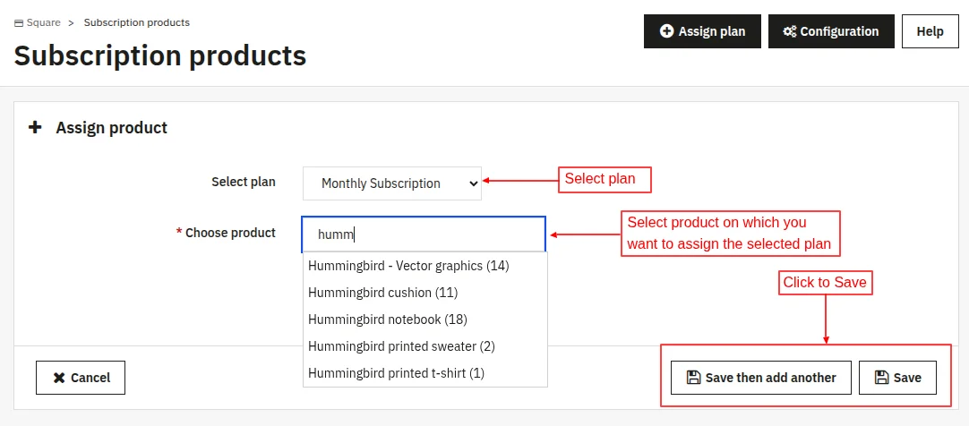 Add subscription to a product