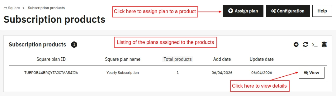 Subscription Products Listing