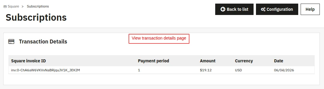View transaction details