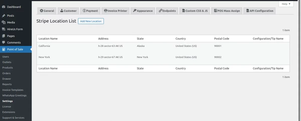 stripe location list
