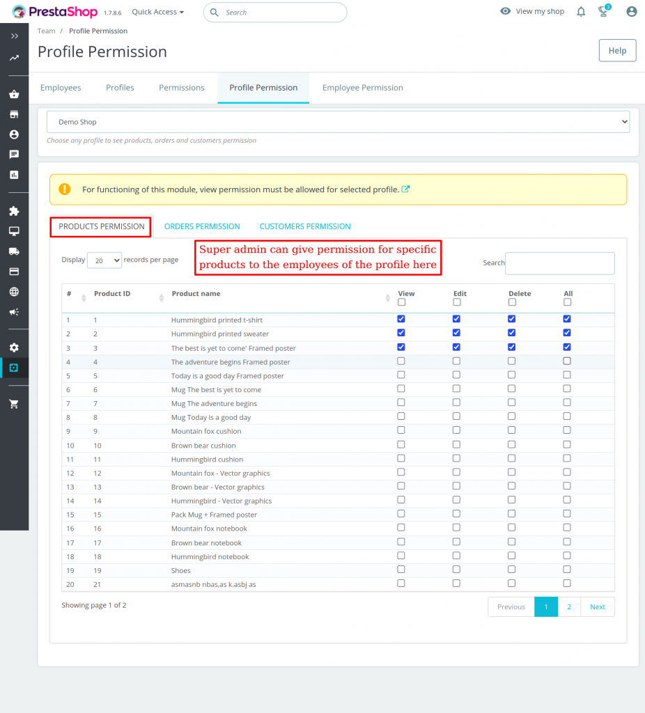 Super-admin-giving-permission-for-specific-products